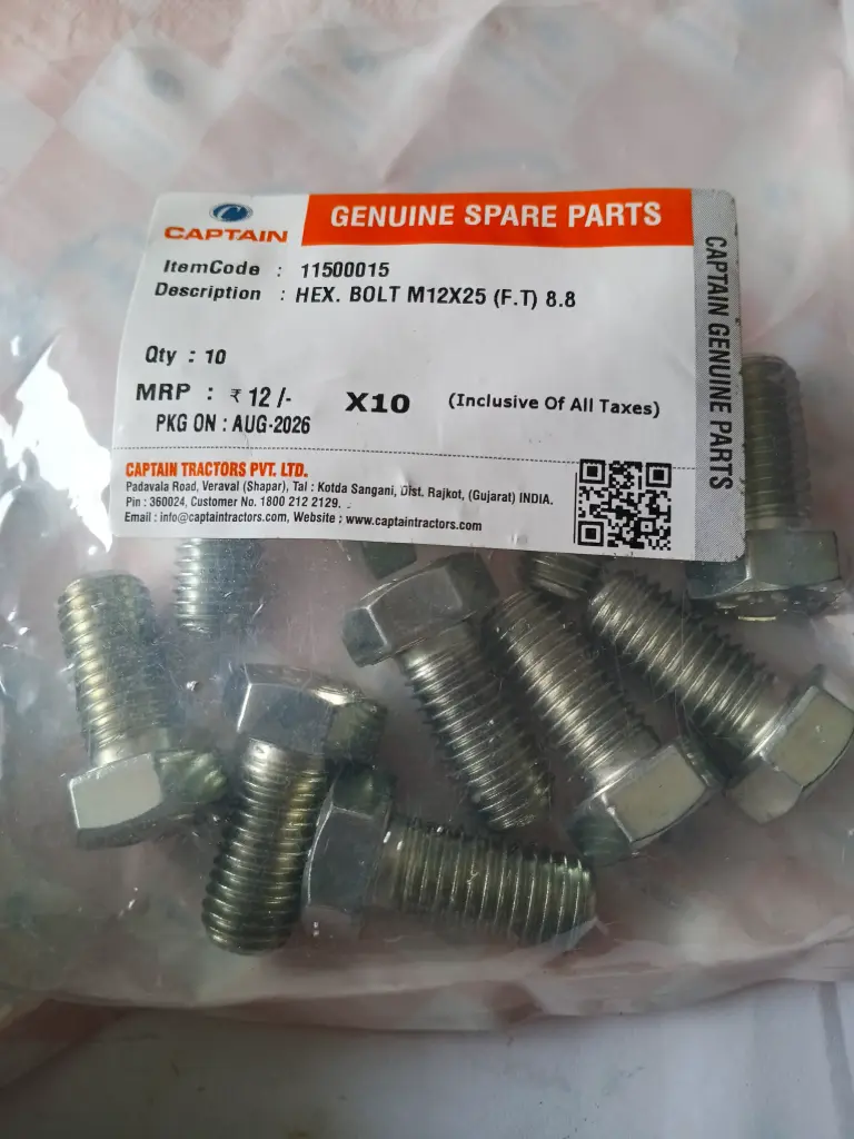 HEX. BOLT M12X25 (F.T) 8.8