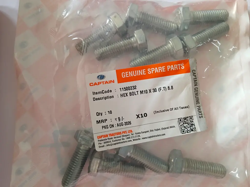HEX BOLT M10 X 30 (F.T) 8.8