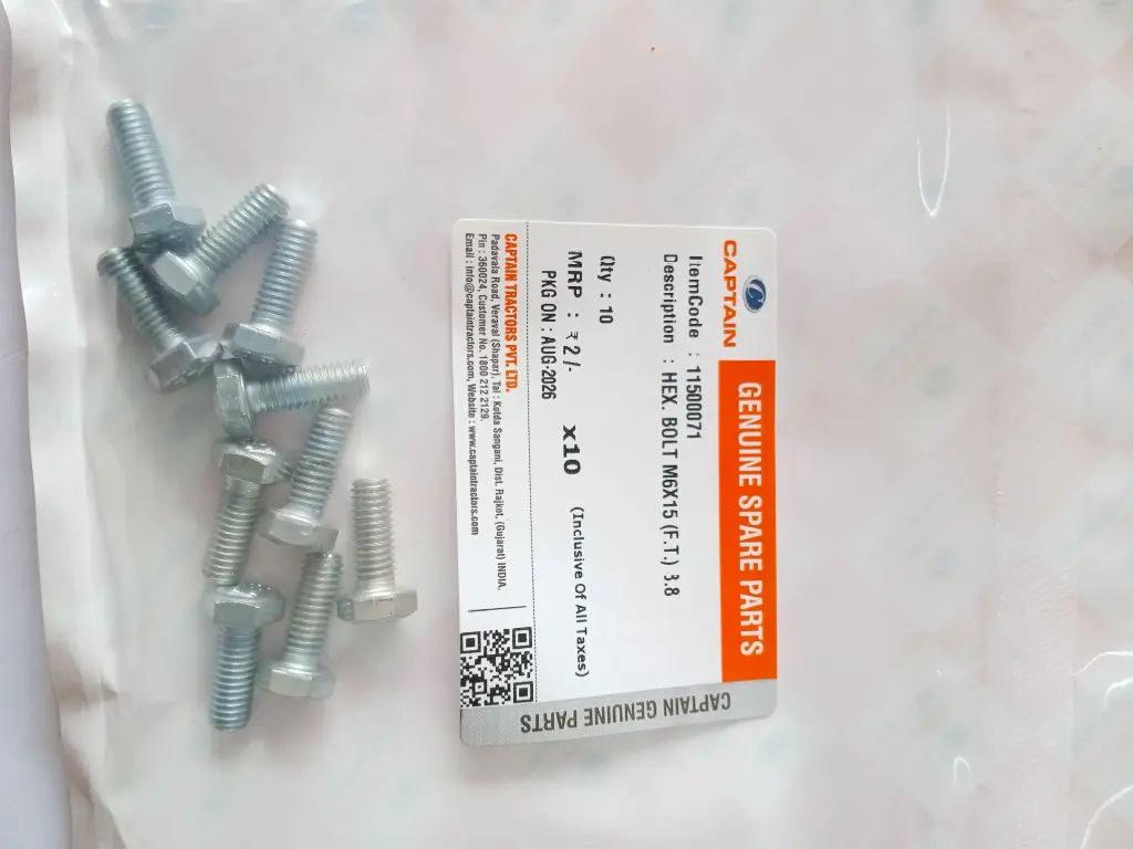 HEX. BOLT M6X15 (F.T.) 8.8