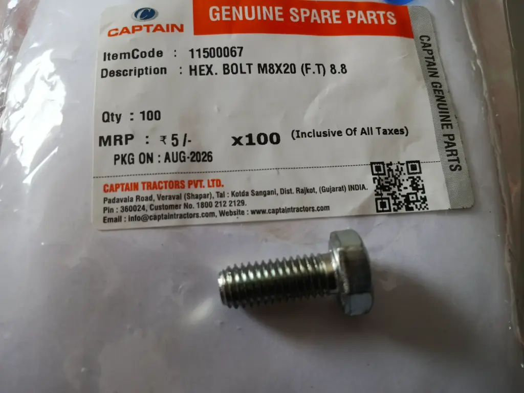 HEX. BOLT M8X20 (F.T) 8.8