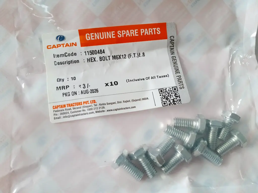 HEX. BOLT M6X12 (F.T.)8.8