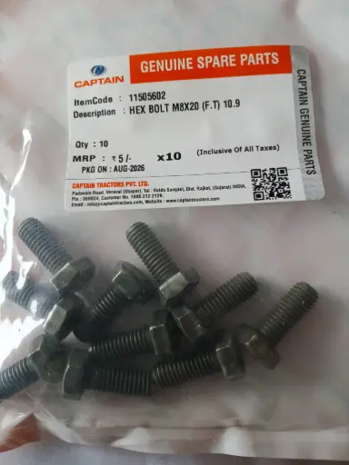 [11505602] HEX BOLT M8X20 (F.T) 10.9