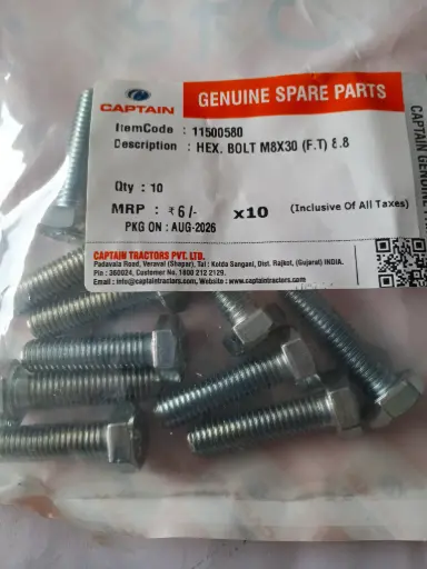 [11500580] HEX. BOLT M8X30 (F.T) 8.8
