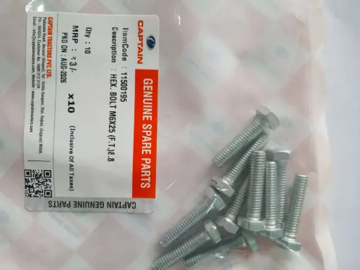 [11500195] HEX. BOLT M6X25 (F.T.)8.8